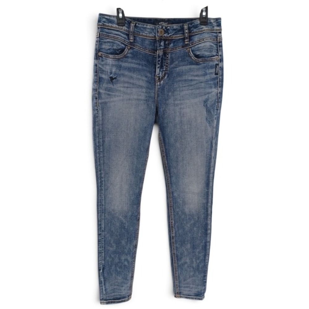 Silver Jeans Co Skinny Jeans Womens 31 Blue Vintage High Rise Stretch Streetwear